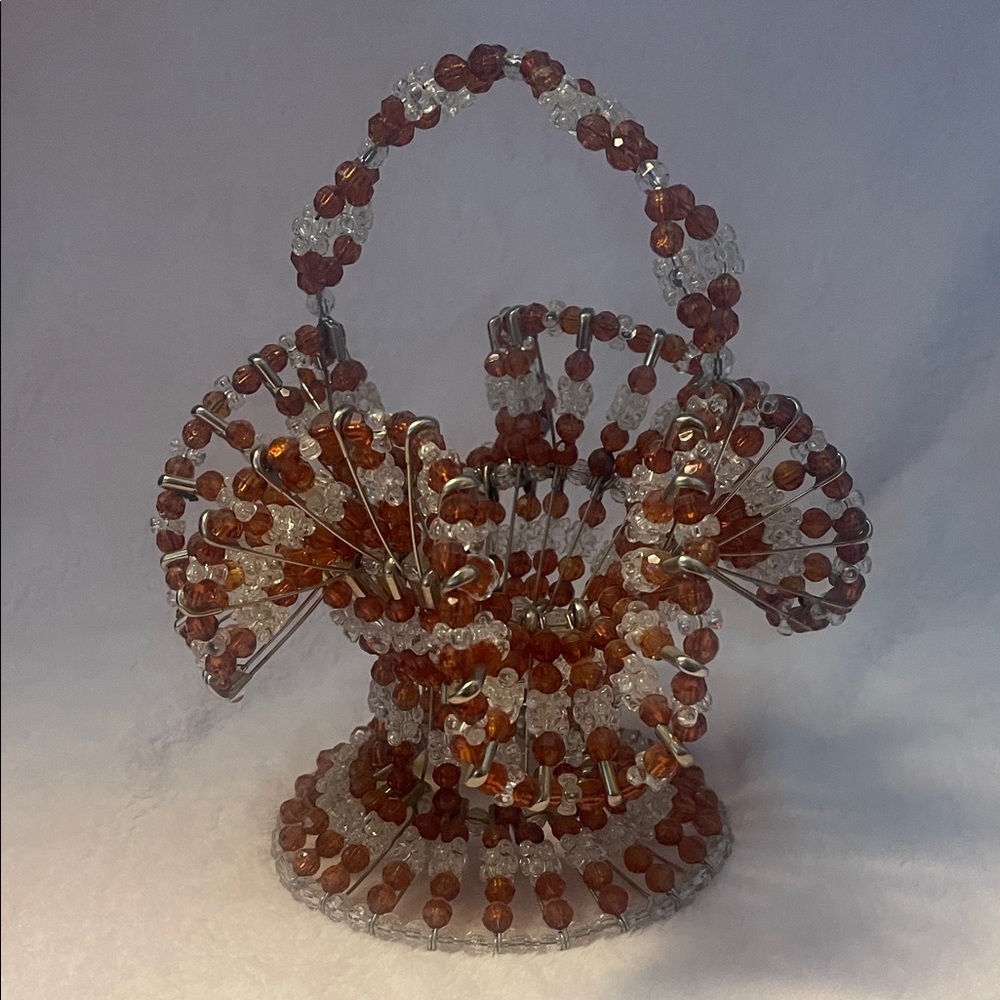 Beaded Basket with Handle